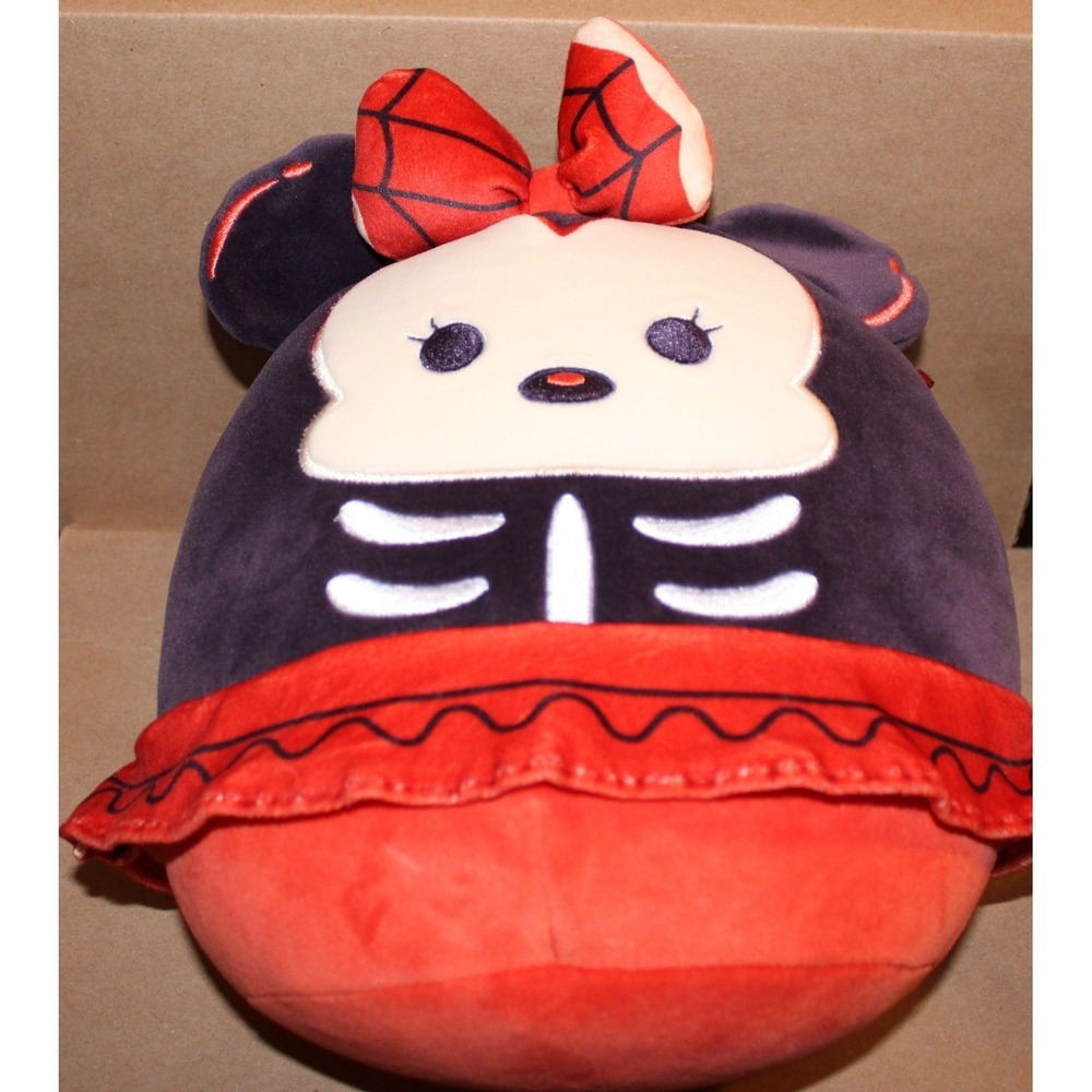 Disney Squishmallows Minnie Mouse Halloween Skeleton Plush Red Purple 8 Inch